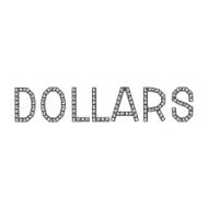 Business icon title dollars made up of banknotes