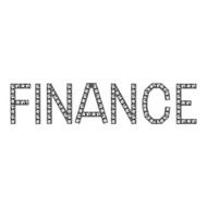 Business icon title finance made up of banknotes