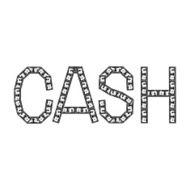 Business icon title cash made up of banknotes