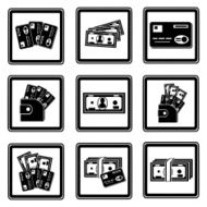Business icons credit cards and banknotes N2
