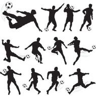 Silhouettes of soccer players