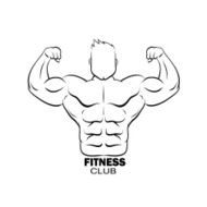 Bodybuilder silhouette abstract vector illustration
