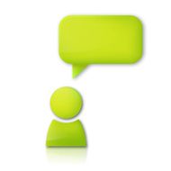 Person with speech bubble Green vector icon