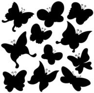 Butterflies silhouette collection