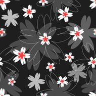 Seamless vector pattern with different flowers N2