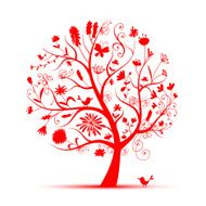 Pink summer tree for your design