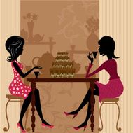tea in the cafe with cake