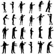 Vector waiter silhouette N3