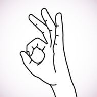 Icon hand okay Vector EPS 10 illustration