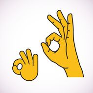 Icon hand okay Vector EPS 10 illustration N2