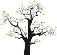 Spring tree silhouette
