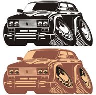 Vector cartoon car silhouettes