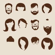 Set of flat human icons N2