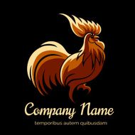 Company logo template with fire cock