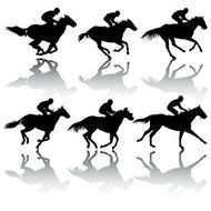 Race horse Silhouettes