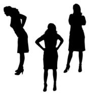 Vector silhouette of a woman N1325