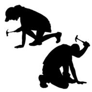 Vector silhouette of a people N153