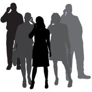 Vector silhouettes of business people N60