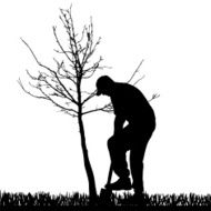 Vector silhouette of a man N369