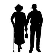 Vector silhouette of old people N63