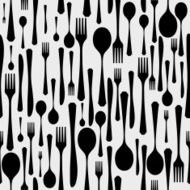 Cutlery background black