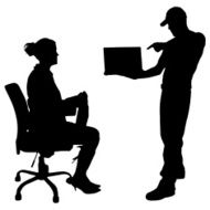 Vector silhouettes of businessmen N7