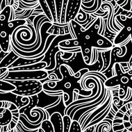 Seamless monochrome sea background