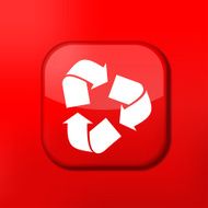 Vector red recycle icon Eps10 Easy to edit