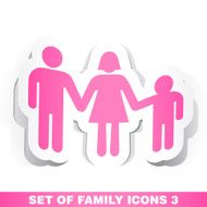 Set of Family Paper Icons 3 N2