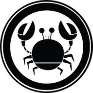 Black Circle Crab Logo