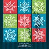 christmas background with hand draw snowflakes