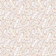 Seamless white cartoon design with plumes N2