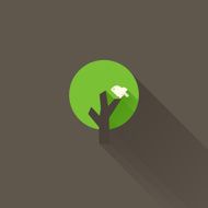Green tree on a brown background