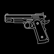 Handgun - vector icon