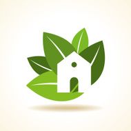 Bio eco green house icon N2