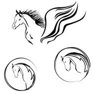 Horse head vector set