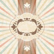 Retro background with vintage floral ornate frame