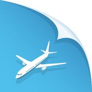 Airplane on blue background