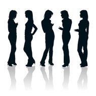 Young women silhouettes