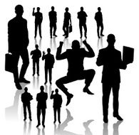 business man silhouettes N3