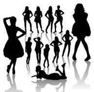 Fashion woman silhouettes N2