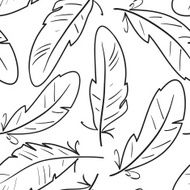 Seamless pattern with birds feathers N2