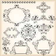 calligraphic elements and frame in vintage style