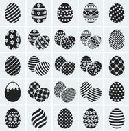Easter eggs Vector icons set N2
