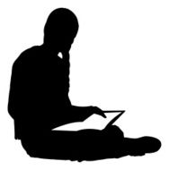 Silhouette of Teenage Girl Reading a Book