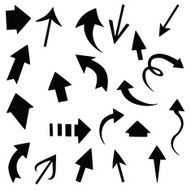 vector silhouette of different arrows N2