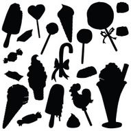 Vector silhouette sweets