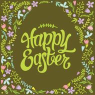 Easter egg on floral holiday pattern