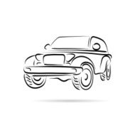 Car abstract lines vector design concept
