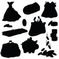 Vector silhouette of money